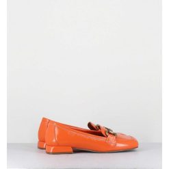 Wholesale Garrice Mocassins 60S En Cuir Vernis Orange - Lake Naplak Arancio