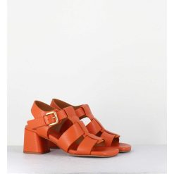 Online Garrice Sandales Multi-Brides En Cuir Graine Orange - S125 Cloud Orange