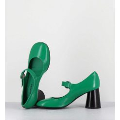 Hot Garrice Babies Retro A Talon En Cuir Vert & Noir - Ace22 Glaze Mela