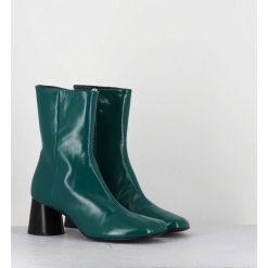 Hot Garrice Boots En Cuir Brillant Vert Talon Geometrique - Dani04 Glaze Selva