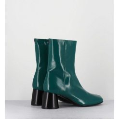 Hot Garrice Boots En Cuir Brillant Vert Talon Geometrique - Dani04 Glaze Selva