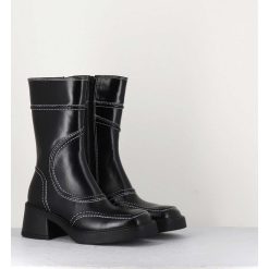 Wholesale Garrice Boots Cuir Noir Surpiqures 90'S - Malene Black Ankle Boots