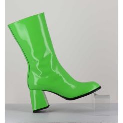 Wholesale Garrice Boots A Talon 70S En Cuir Vernis Vert Pomme - Ya2240 Verde