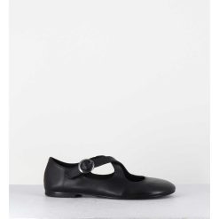 Hot Garrice Ballerines A Brides Croisees En Cuir Souple Noir - Ziami Buffy Nero