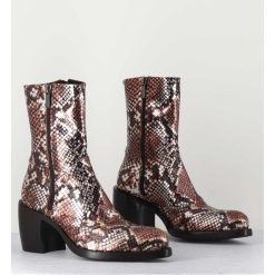 Online Garrice Bottines Esprit Santiags En Cuir Impression Python Brun Metallise - 15616 Luxury