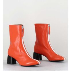 Online Garrice Boots 60S En Cuir Orange & Talon Noir - Caren07 Glaze Nespola