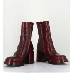 Clearance Garrice Boots 70S En Cuir Bordeaux - Archi Bordeau