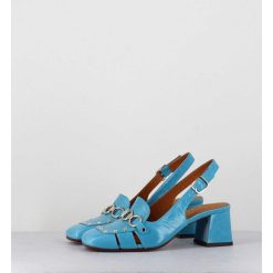 Online Garrice Mocassins Slingback En Cuir Bleu Petit Talon - Vururu Saab Blue