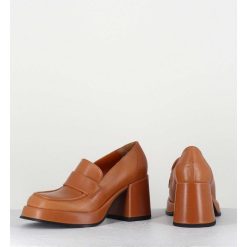 New Garrice Mocassins A Plateforme En Cuir Camel - Meda Cuoio