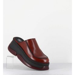 Online Garrice Sabots Compensees 90S Cuir Marron & Bubble Rubber - Brietta Brown Mules