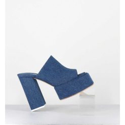 Best Garrice Mules A Plateforme Talon Haut En Jean Bleu - Sue Jeans Blue