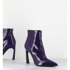 Online Garrice Boots Bout Pointu Talon Haut Cuir Violet - Veva05 Glaze Uva