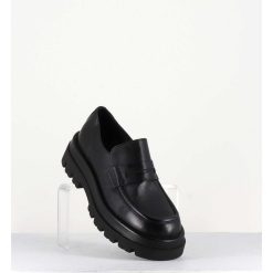 New Garrice Mocassins Chunky En Cuir Noir - Diwa Nero