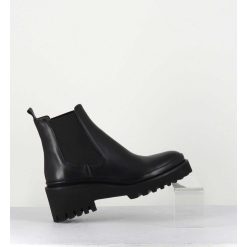 Hot Garrice Boots Chelsea En Cuir Noir & Semelle Micro - Bradi Calf Nero