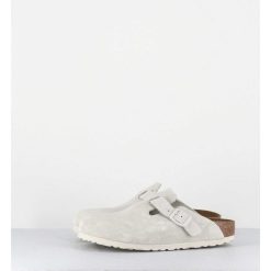 Online Garrice Sabot Boston Suede Antique White