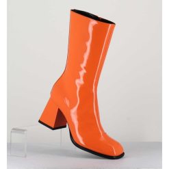 Best Garrice Boots A Talon 70S En Cuir Vernis Orange - Ya2240 Arancio