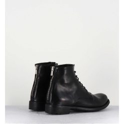 Online Garrice Bottines Plates A Lacets En Cuir Noir - Mars007 Nero