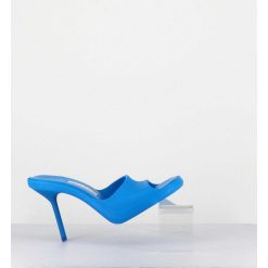 New Garrice Mules Barbie En Gomme Bleu & Talon Stiletto - Ida Blue Sandals