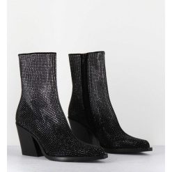 Hot Garrice Boots Santiag Talon Haut & Clous - Rock Chelin Nero