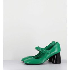 Hot Garrice Babies Retro A Talon En Cuir Vert & Noir - Ace22 Glaze Mela