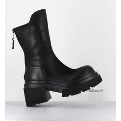 New Garrice Boots Chunky En Cuir Noir - E3733 Boston Nero