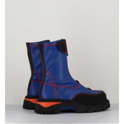 Hot Garrice Boots En Cuir Stretch Bleu Cobalt & Orange - Danica Blue Boots