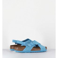 Hot Garrice Tulum Sky Blue Suede Bleu Bride Arriere