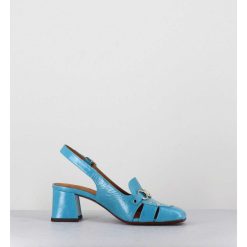 Online Garrice Mocassins Slingback En Cuir Bleu Petit Talon - Vururu Saab Blue