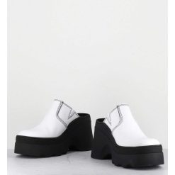 Online Garrice Mules Compensees Cuir Blanc 90S Wedge - Mirabella White Mules