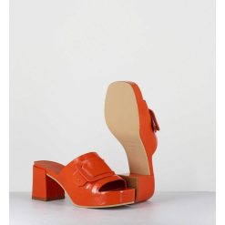 New Garrice Mules A Plateforme Petit Talon Vernis Orange - 11532 Vetro Orange