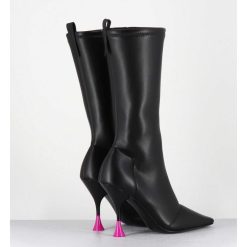 Hot Garrice Boots Talon Haut Stretch Noir 90S - Gilda Cris Black