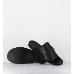 Clearance Garrice Mules Plates En Cuir Lisse Noir - Reisand Tucson Nero