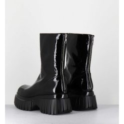 Best Garrice Boots En Cuir Vernis Noir Semelle Epaisse - Melia2 Cindy Nero