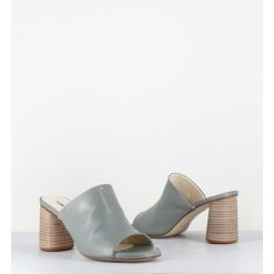 Wholesale Garrice Mules A Talon En Cuir Gris - Maya02 Buffy Cloud