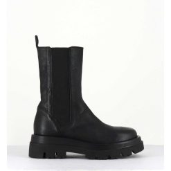 Clearance Garrice Boots Chelsea Bout Carre Cuir Noir - Diwan Nero