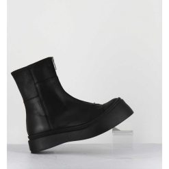 Hot Garrice Boots Semelle Exageree En Cuir Noir A Zip - 4163 Gas Nero