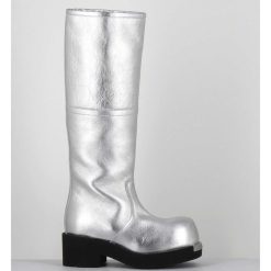 Online Garrice Bottes Biker En Cuir Metallise Argent - S66Ww0075 T9002