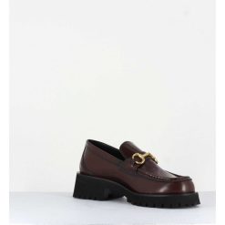 Wholesale Garrice Mocassin En Cuir Marron A Mors Dore & Semelle Micro - 21Jmc30 Moro