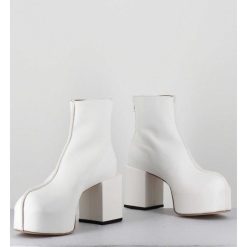 Wholesale Garrice Boots A Plateforme 70S En Cuir Blanc - 1Gs447 Cusna Bianco