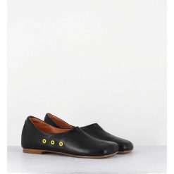 Online Garrice Chaussures Plates En Cuir Noir Esprit 60S - Ab4624 Madras Nero