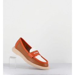 Hot Garrice Mocassins Legers En Cuir Graine Orange Beige - S146 Cuoio Panna