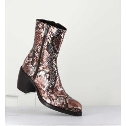 Online Garrice Bottines Esprit Santiags En Cuir Impression Python Brun Metallise - 15616 Luxury