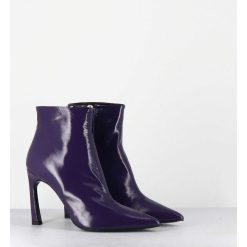 Online Garrice Boots Bout Pointu Talon Haut Cuir Violet - Veva05 Glaze Uva