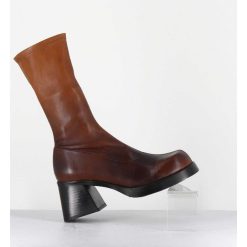 Online Garrice Boots En Cuir Stretch Degrade Marron - Elke Bown Degrade