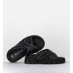 Online Garrice Mules En Cuir Noir Semelle Crantee - Lacey Black Sandals