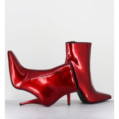 Online Garrice Boots Talon Haut En Cuir Vernis Rouge Glossy - Mecha2 Galassia Rosso