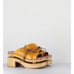 Best Garrice Original 70S Platform Mules Cuir Jaune - Priva Suave Sunflower