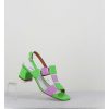 New Garrice Sandales 60S Bout Carre En Cuir Vernis Vert & Lilas - Lefai Green Lilas