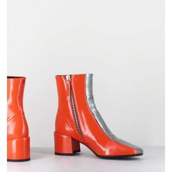 Hot Garrice Boots 70S Cuir Orange & Metal Argent - Cecil13 Nespola Silver