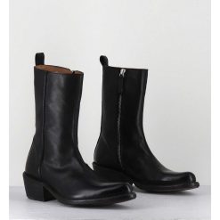 New Garrice Boots Santiags En Cuir Noir - 1Cs425 Cusna Nero